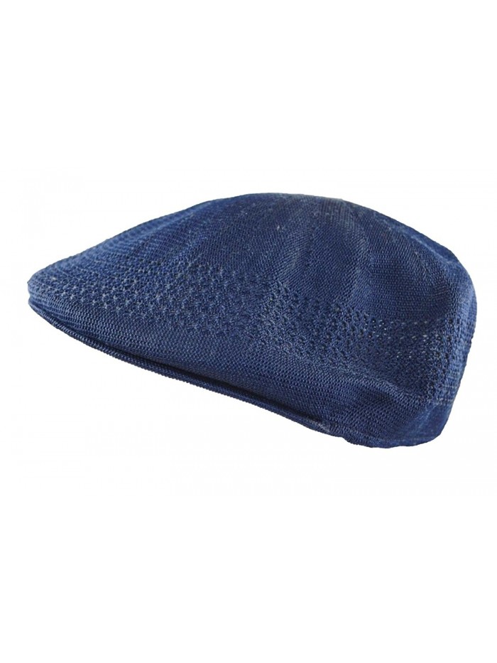 MLN Men's Mesh Ivy Cabbie Cap Navy Blue - C3125LFZJQP