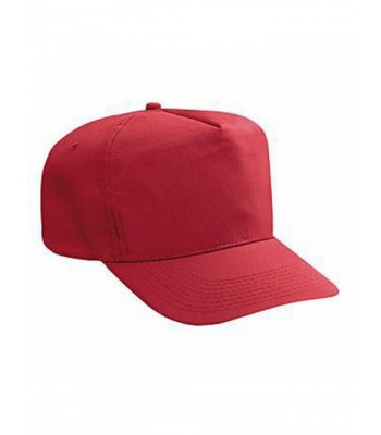 Otto Cotton Twill High Crown Golf Style Caps - Red - CI17YE0R9UH