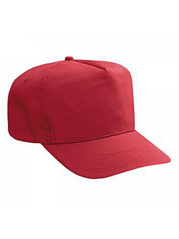 Otto Cotton Twill High Crown Golf Style Caps - Red - CI17YE0R9UH
