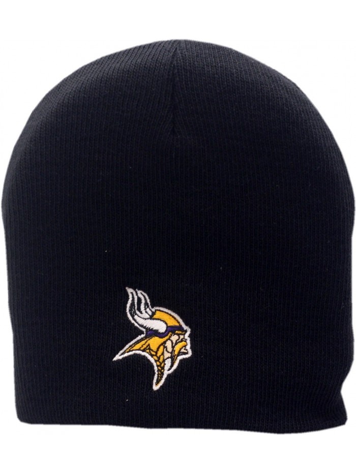 Minnesota Vikings Black Skull Knit Hat Logo Block 11144 - C112B0EYCGT