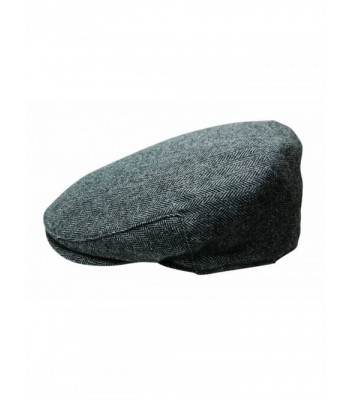 Quiet Man The Irish Designed Grey Herringbone Designed Flat Cap - CH12N2SJ5R0