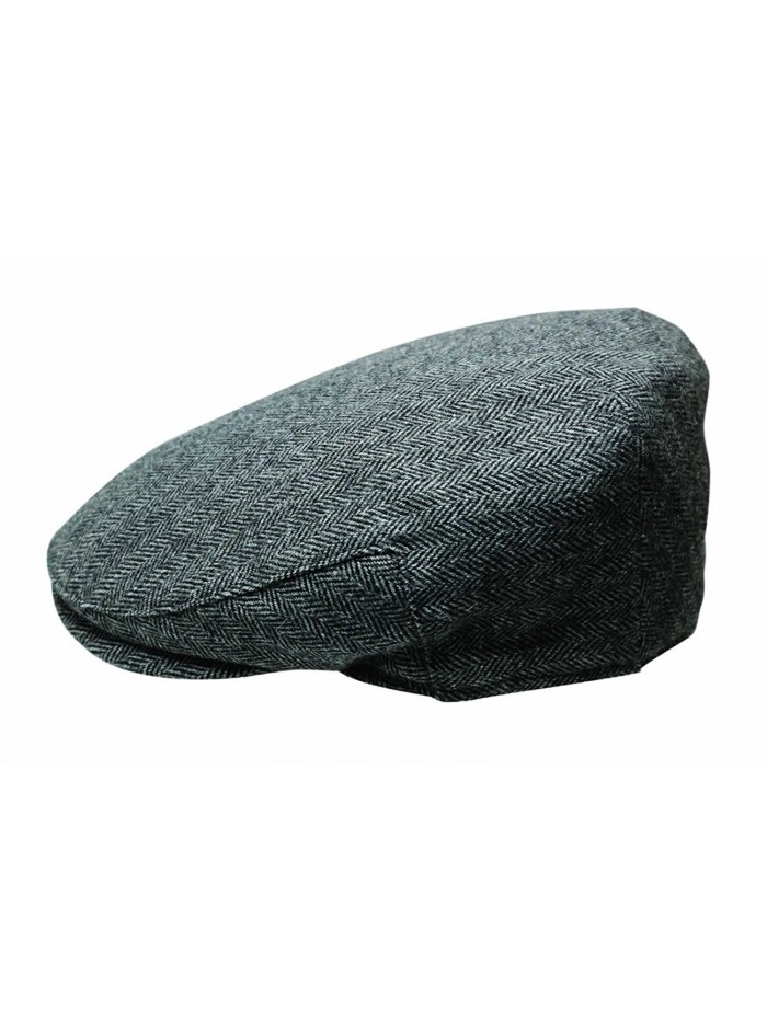 Quiet Man The Irish Designed Grey Herringbone Designed Flat Cap - CH12N2SJ5R0