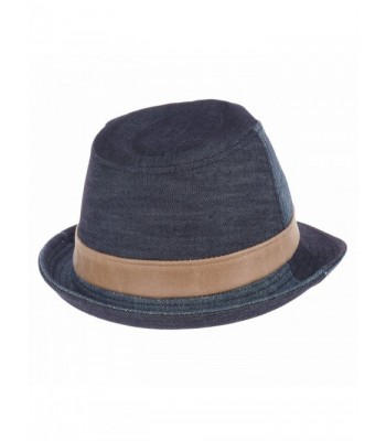 WITHMOONS Cotton Fedora Leather LD3279 in Men's Fedoras