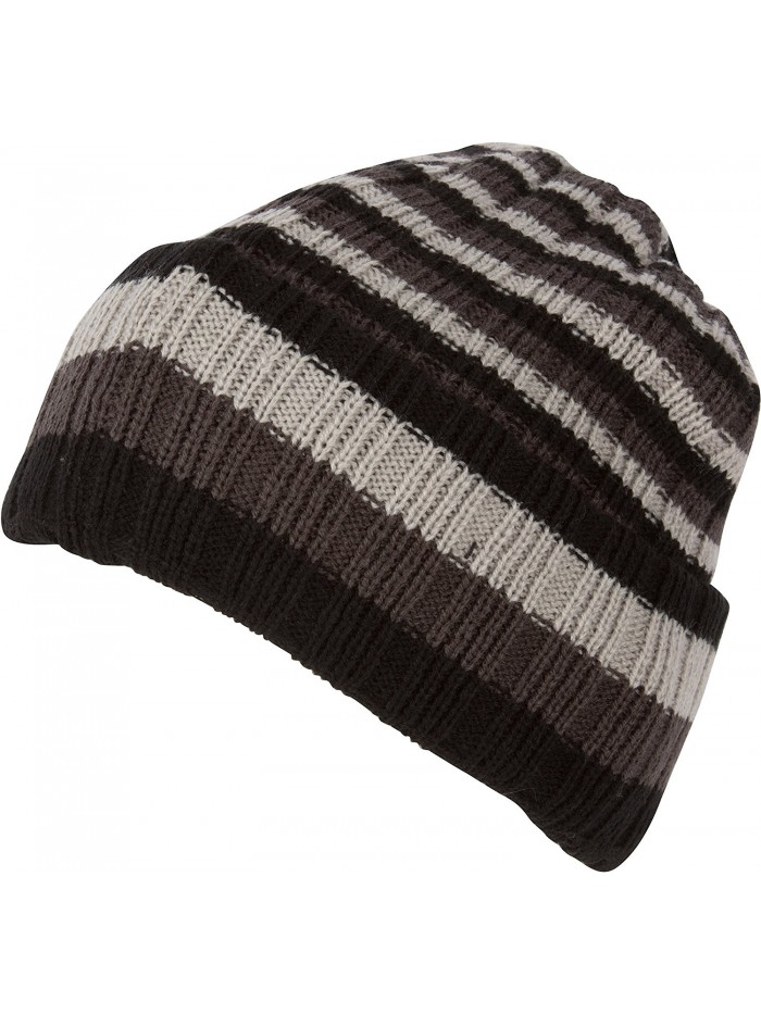 Sakkas Nixon Unisex Ribbed Stripe Beanie Cap - 1-black - CS124LWZTSR