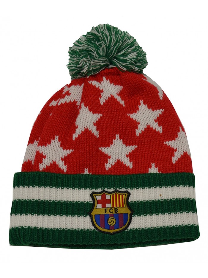 Fc Barcelona Beanie Christmas Pom Pom Skull Cap Hat Santa Hat - Red white - CF128DHQ0BB