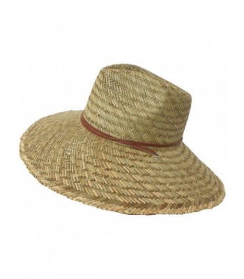 Super Wide Brim Lifeguard Hat Lindu Straw Beach Sun Summer Surf Safari Gardener - CF11XEMCN53