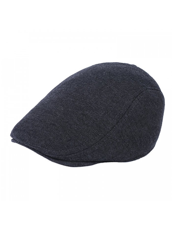 Men's Cotton Flat Cap lvy Gatsby newsboy Driving Hunting Hat - Dark Gray -  CR186S4C6Q8