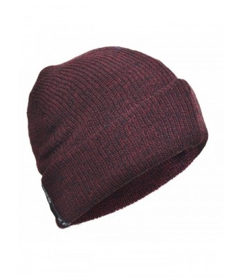 FORBUSITE Men Women Ribbed Knitted Daily Long Beanie - Red with Black - CE127TTHKZT