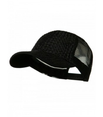 MG Straw Trucker Cap - Black - CQ11BKZXS5P