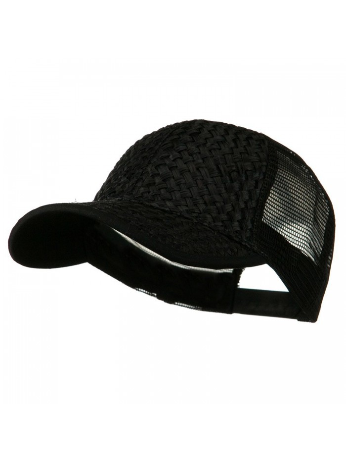 MG Straw Trucker Cap - Black - CQ11BKZXS5P