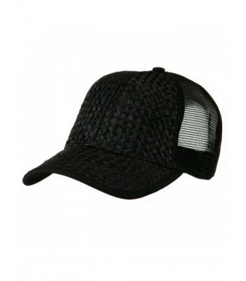 Straw Trucker Cap Black OSFM