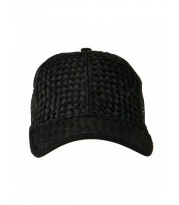 Straw Trucker Cap Black OSFM in Men's Baseball Caps