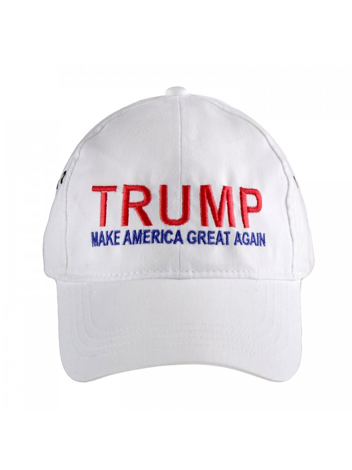 Donald Trump 2016 Adjustable Adult Unisex Cap "MAKE AMERICA GREAT AGAIN!" Beautiful EMBROIDERED Text - White - C9129SP32AN