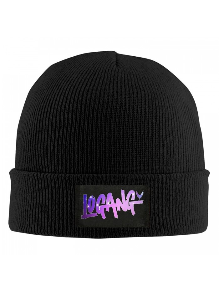 Logang Beanie- Thick Soft Stretch Warm Unisex Daily Knit Hat/Cap - Black - CW1886U2MD8