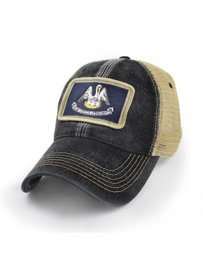 State Legacy Revival Louisiana Flag Patch Trucker Hat- Black - CW183LLTYTZ