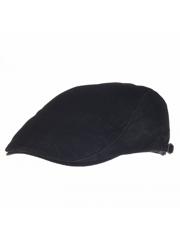 WITHMOONS Faux Leather Suede Vintage newsboy Hat Flat Cap LD3083 - Black - C5126JYYUE9