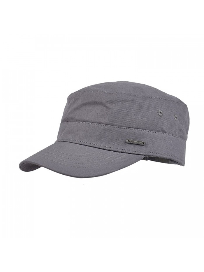 Kenmont Men's 100% Cotton Twill Trendy Corps Military Radar Cap Cadet Tactical Cap - Dark Grey - C112L5CYGOJ