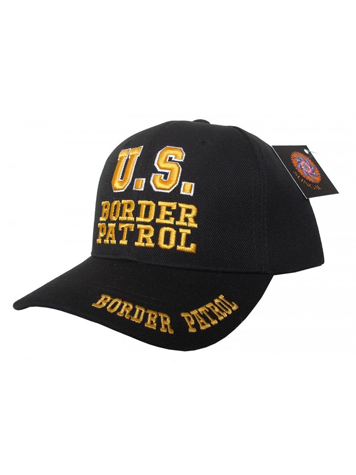 US Border Patrol Law Enforcement- 3D Embroidered Adjustable Baseball Cap - Black - C912O6C20N9