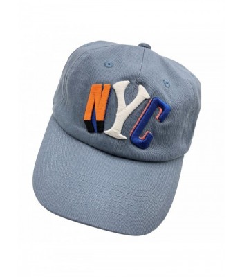 qumeng zzk QM NYC Baseball Cap Dad Hats 3D Embroidered Adjustable Snapback Cotton Unisex - Denim - C0187K06OOE