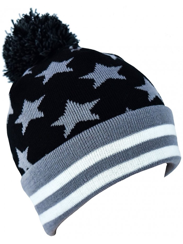 PATT Ind. Pom-Pom Camo Beanie - Black + Gray - C0128PUTWL1