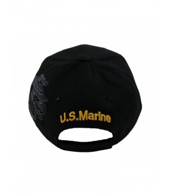 U S Marine Corps Cap BLACK in Men's Baseball Caps