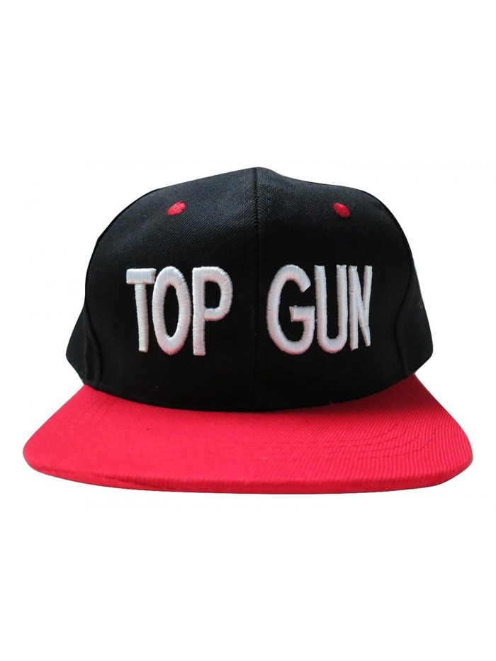 Top Gun Adjustable Snapback Flat Bill Hat Baseball Cap - C317YXONDC0