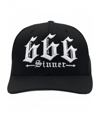 Red Devil Clothing 666 Sinner Fitted Hat Black - CO188ML4IKD