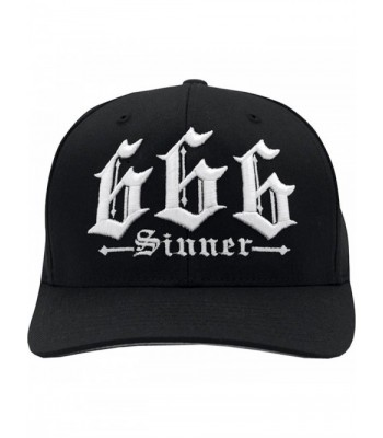 666 Sinner Fitted Hat Black - CO188ML4IKD