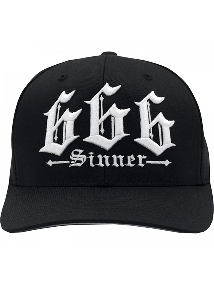 Red Devil Clothing 666 Sinner Fitted Hat Black - CO188ML4IKD