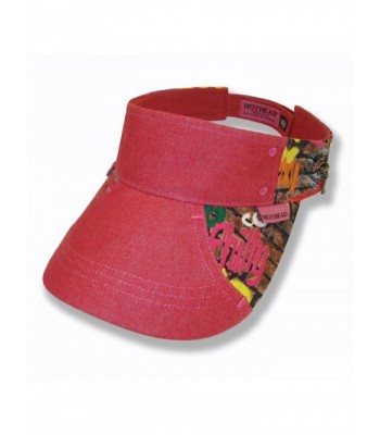 Hothead Wide Brim Sun Visor Hat in Graffiti with Red Denim - CF11D0VA60B
