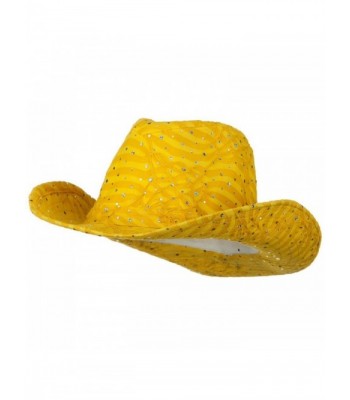 Glitter Cowboy Hat - Yellow - CX116S2XPL7