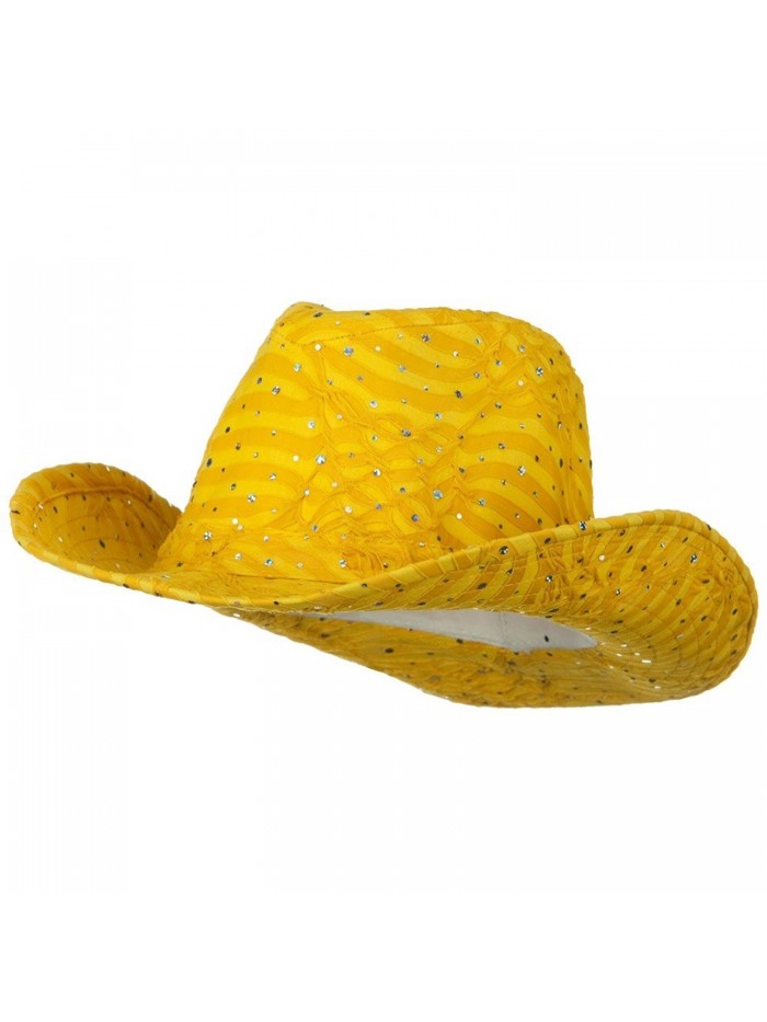 Glitter Cowboy Hat - Yellow - CX116S2XPL7