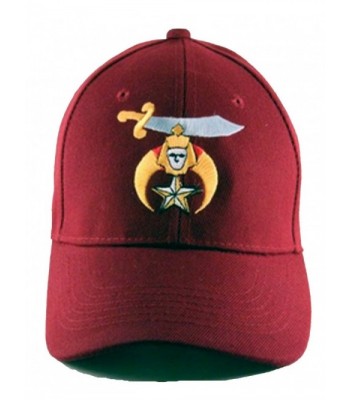 Shriner Baseball Shriners Hat Masonic Mens One Size Maroon - CW11VT9BPS9