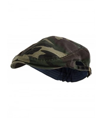 Deewang Fashion Cotton Cabbie Hat Buckle Golf Ivy Colorful Newsboy Driving Cap (Camo-Green) - CM1835ZA0A5