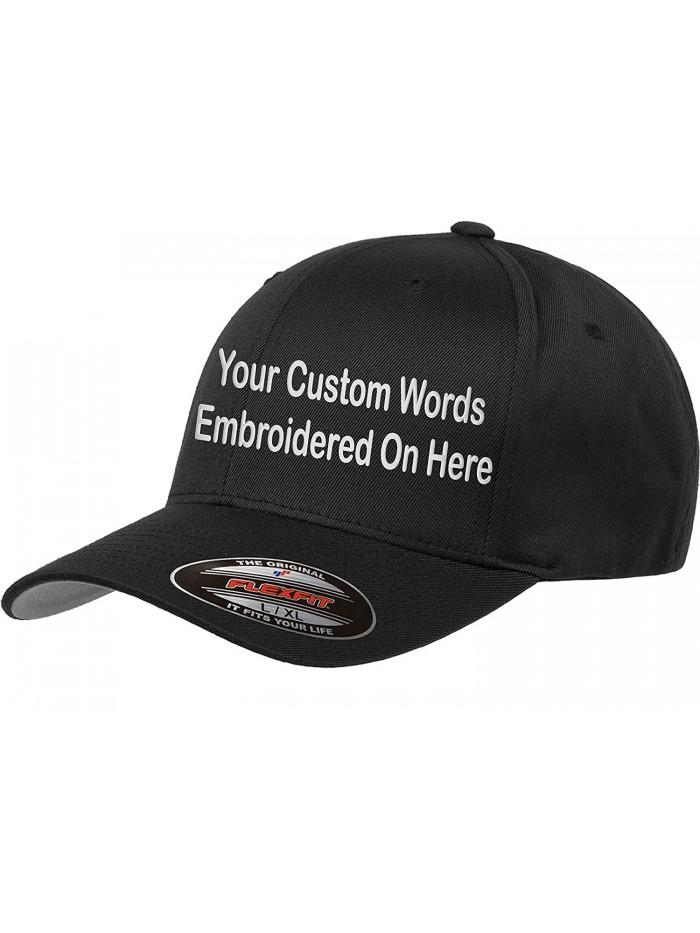 UNAMEIT Custom Hat. Flexfit 6277. Flexfit 6477. Embroidered. Your Own Text Curved Bill. - Black - CR187QXSA93
