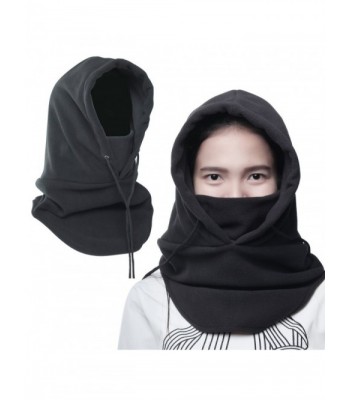 Liomor Balaclava Thicken Warm Hat Fleece Hood Ski Face Cover Mask- Black - CR12O85JVET