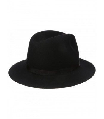 Country Gentleman Men's Wilton Wool Fedora Hat - Black - CO114ZCERTB