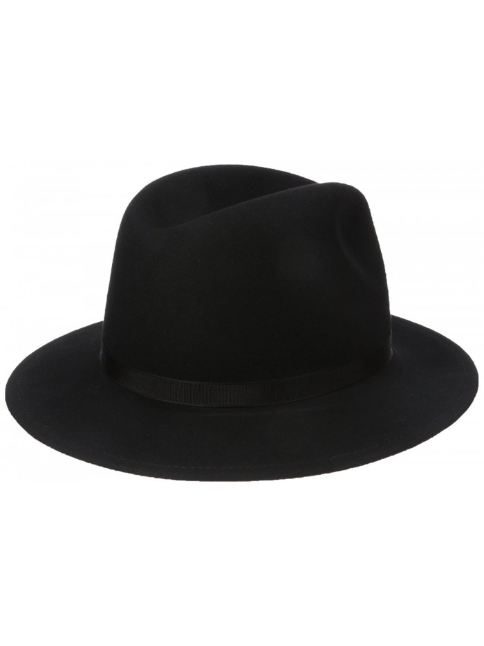 Country Gentleman Men's Wilton Wool Fedora Hat - Black - CO114ZCERTB