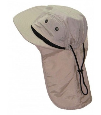 Altis Apparel 4 Panel Large Bill Soft Bucket w/ Neck Flap Hat Sun Cap - Stone / Natural - CF11LL5Q26V