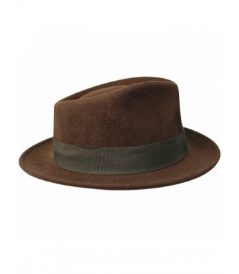 Brown Wide Structured Fedora Feather in Men's Fedoras