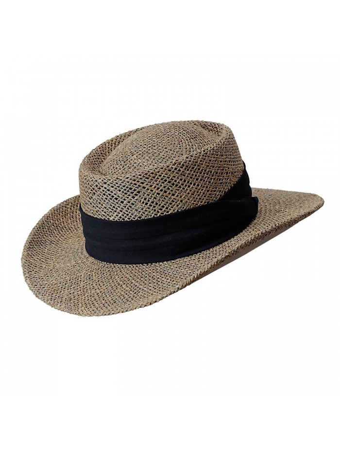 Seagrass Caribbean Gambler Hat by Turner Hat - Brown - C512G227STR