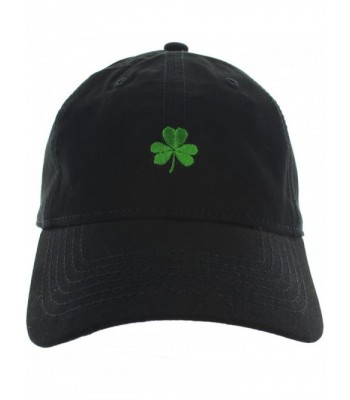 St. Patrick's Day Clover Dad Hat Baseball Cap Shamrock Hat Embroidered in USA Shamrock Cap Collection - Black - CT17WX9SDNQ