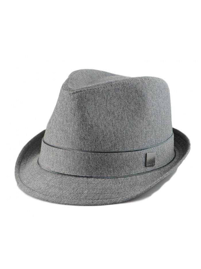 Big size Mens Plain Classic Fedora Trilby Soft Hat Hat XL(60cm)- XXL(62cm) 2Colors - Gray - CZ12DF1HI43