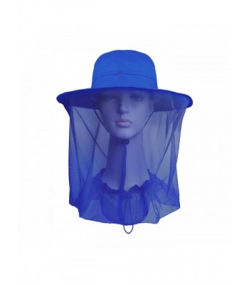 Lenikis Outdoor Sun Protection Hats With Mosquito Head Net - Blue - CV12GALFSNR