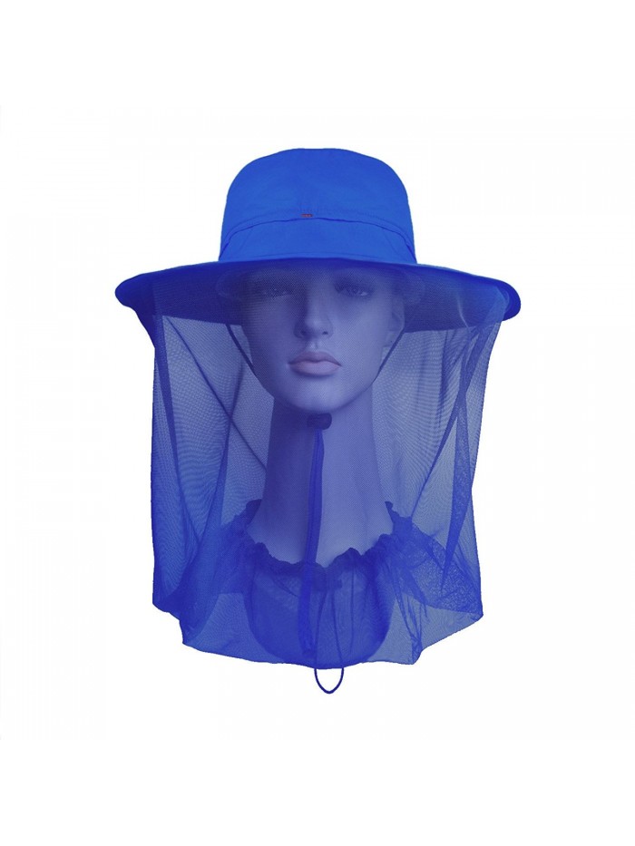 Lenikis Outdoor Sun Protection Hats With Mosquito Head Net - Blue - CV12GALFSNR