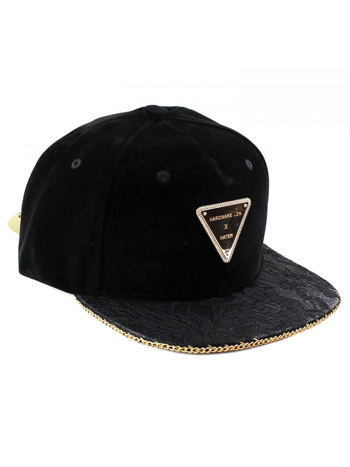 Hater Lace Velvet Gold Chain Snapback - CZ12J6TCZ2D