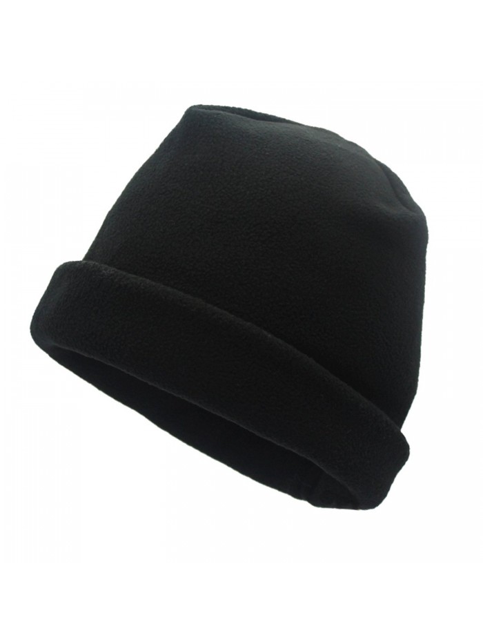 OWNFUN Winter Outdoor Warm Skull Cap Windproof Fleece Hat Beanie Hat - Black - CZ1864EKR5L