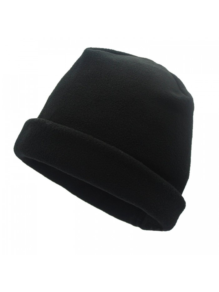 OWNFUN Winter Outdoor Warm Skull Cap Windproof Fleece Hat Beanie Hat - Black - CZ1864EKR5L