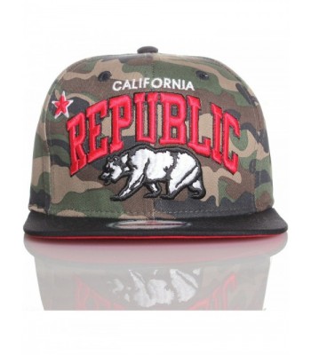 California Republic Flat Special Edition Snapback Hat Cap - Various Colors - Camo - CA11F1TU37H