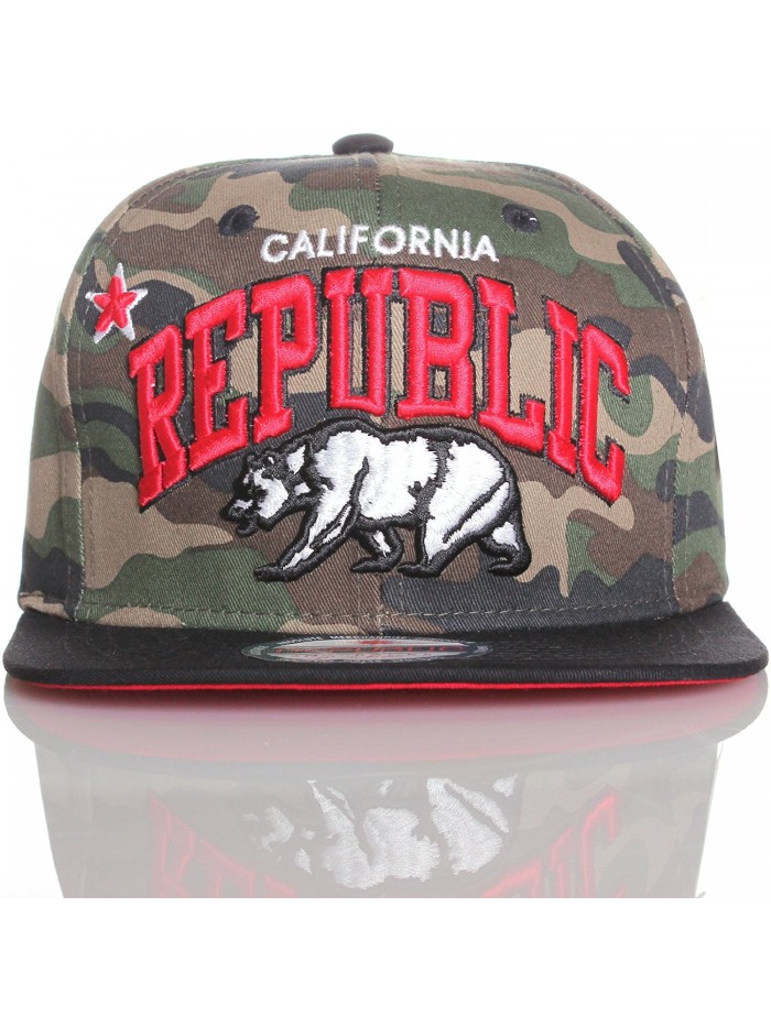 California Republic Flat Special Edition Snapback Hat Cap - Various Colors - Camo - CA11F1TU37H